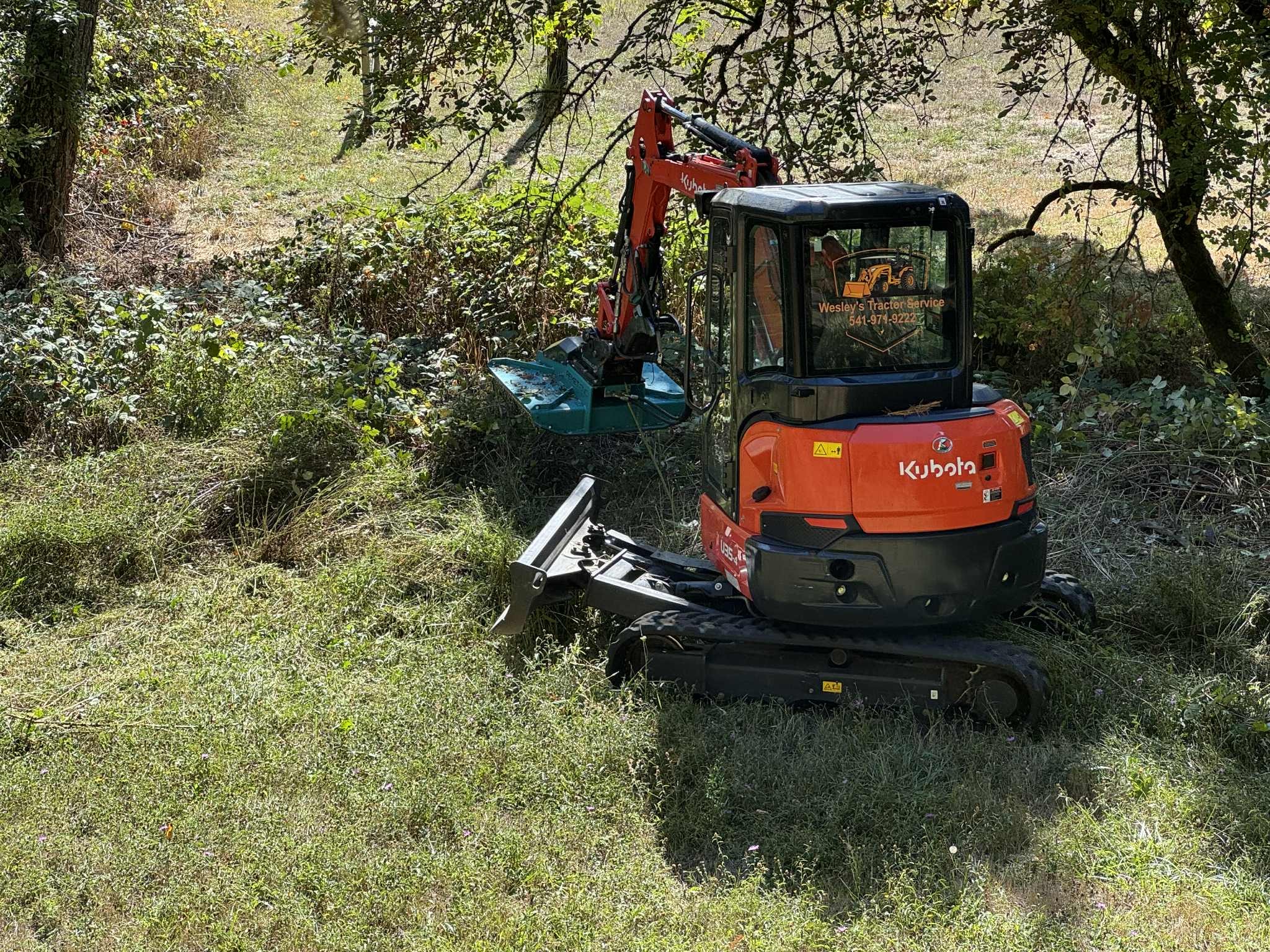 Ditch Clearing in lebanon Oregon by Wesley's Tractor Service