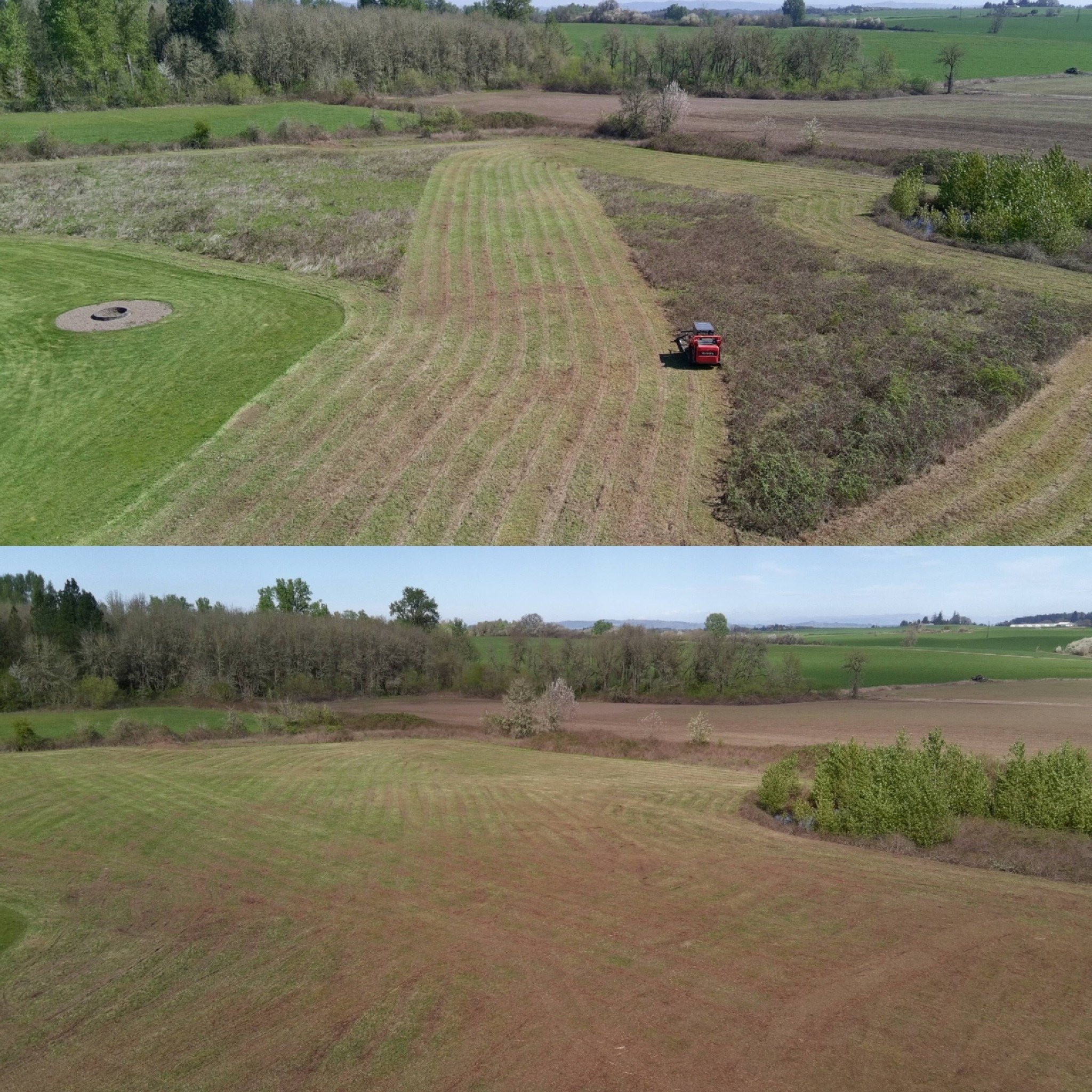 Field mowing and pasture maintenance in Willamette Valley Oregon